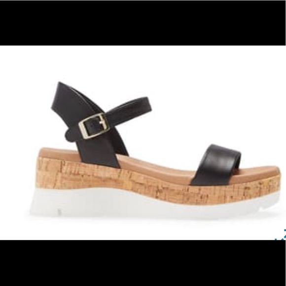 NWT Steve Madden sandals+Rosita Black Leather platform+7.5 - Picture 3 of 9